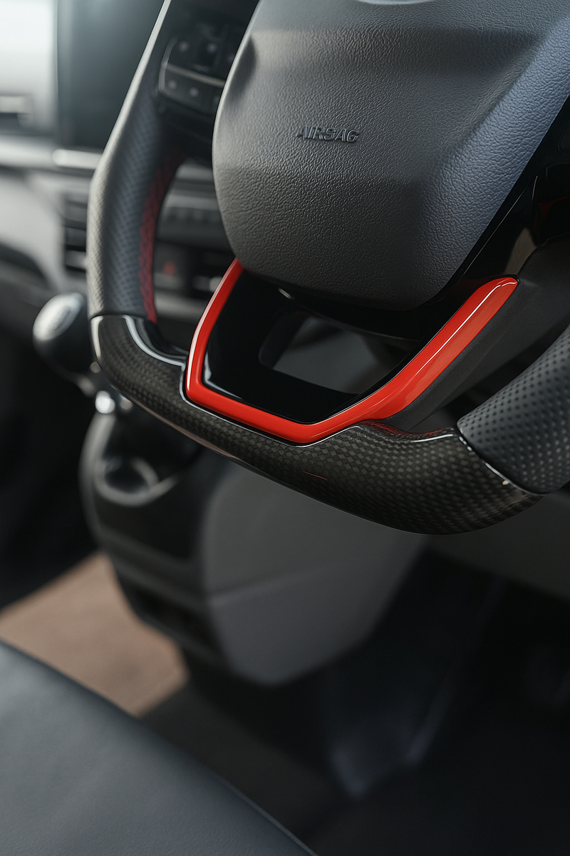 Red Carbon Fibre Steering Wheel